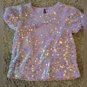 Garanimals Purple Sequin Short Sleeve Top Girls Size 7 Used
